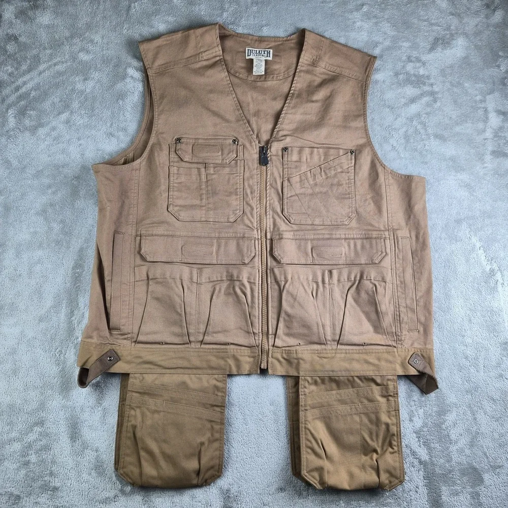 Duluth Trading Mens Ultimate Apron Vest XXL Tan Canvas 2XL DuluthFlex Fire Work